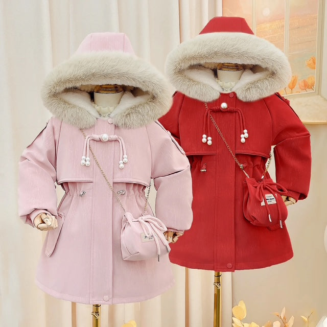 Girls Warm Zipper Winter Jacket