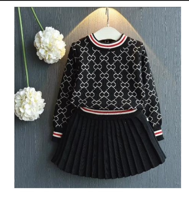 Two Piece Sweater and Pleated Skirt